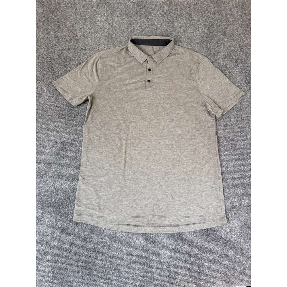 Lululemon Shirt Mens Large Evolution Short Sleeve Gray Stretch Sports